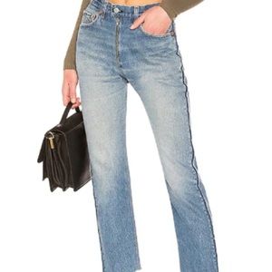 RE/DONE LEVI's High Rise Ankle Zip Front in Indigo Size 24 100% Cotton